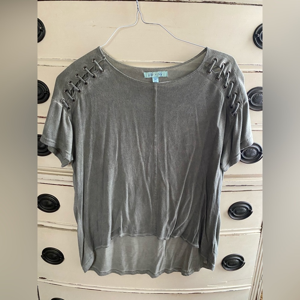 Sage green blouse. Size medium.